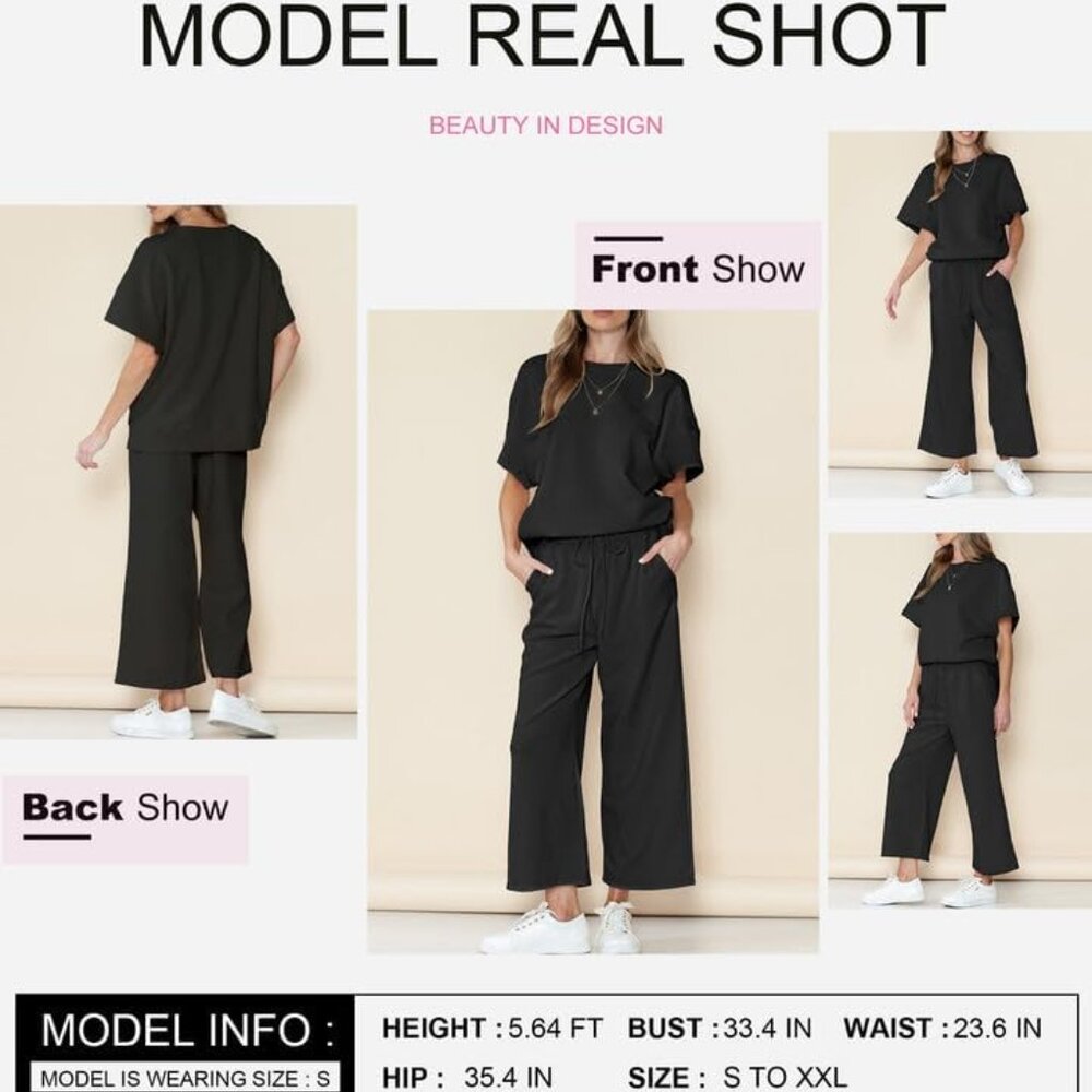 Oversized Lounge Set Polyester Elastane Comfy Two… - image 6